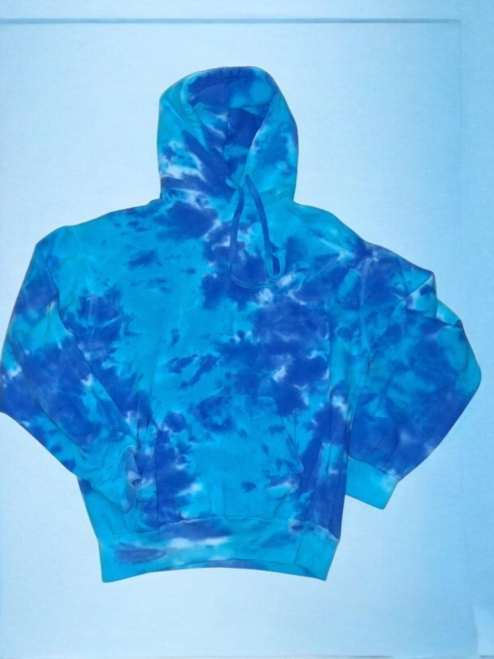 Blue Tie-Dye Hoodie Sweatshirt - Women's Pullover
